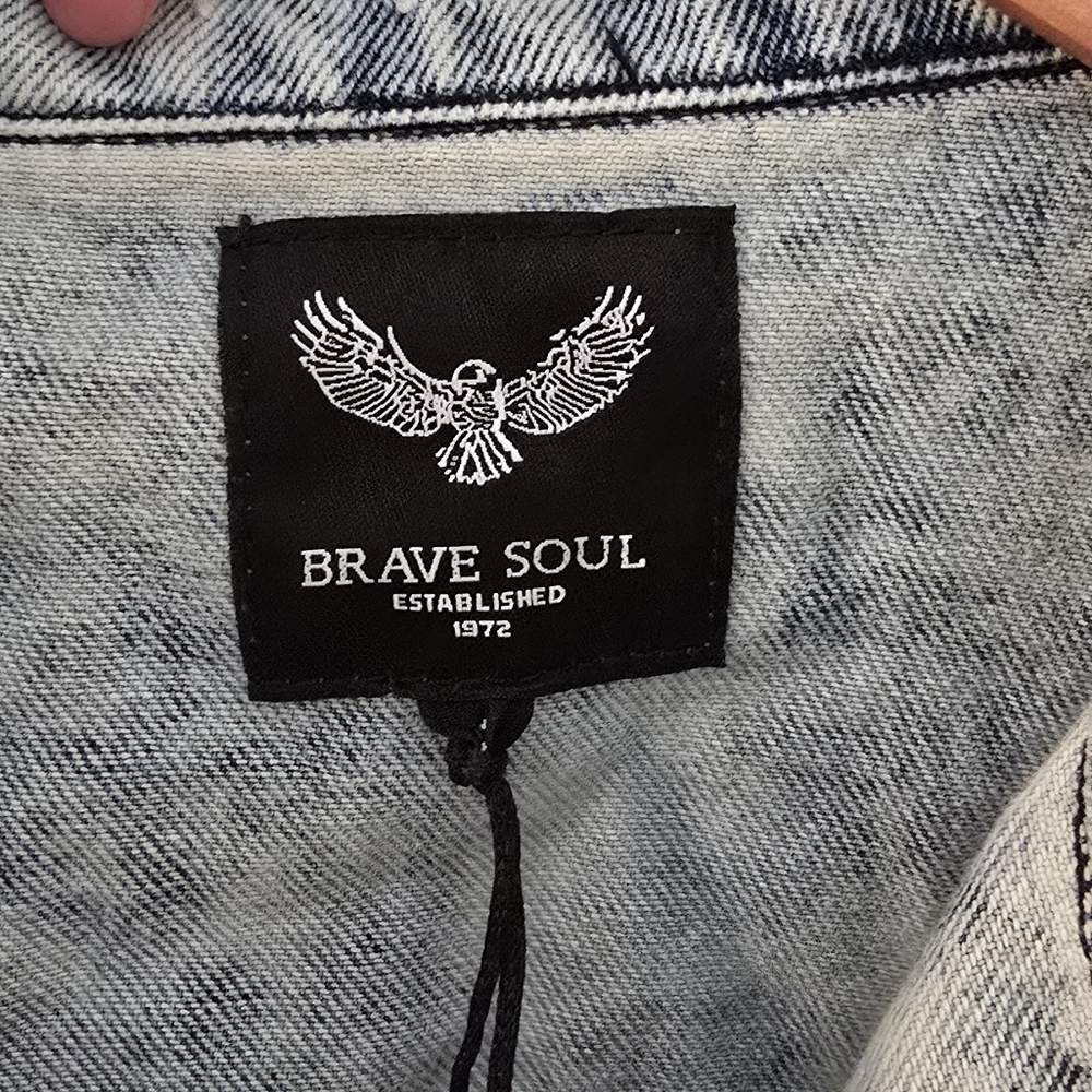 Brave Soul Unisex Jacket, NWT, Embroidered Back, Size Men's S/ Women's M, (0718) - Picture 10 of 15